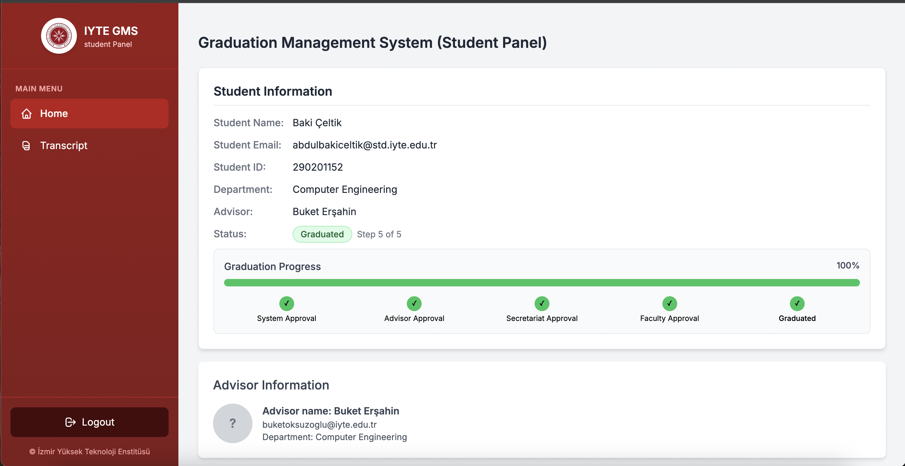 Graduation Management System